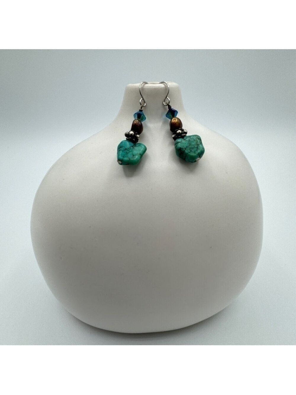 Long turquoise stone earrings